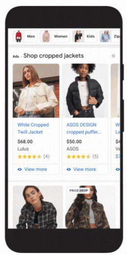 Google search e-commerce.