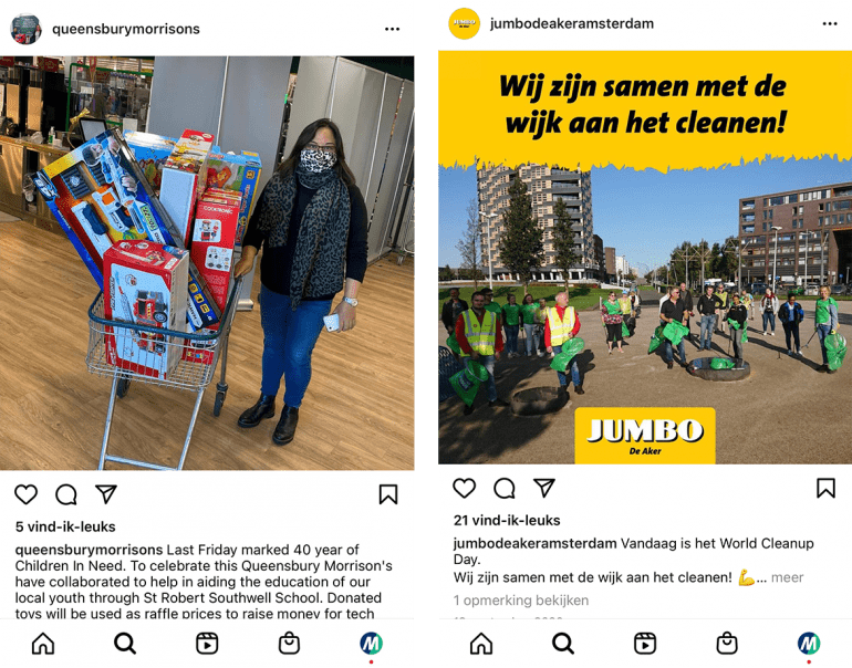 Twee voorbeelden van lokale marketingtrends.