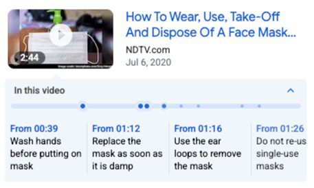 Key moments in video.