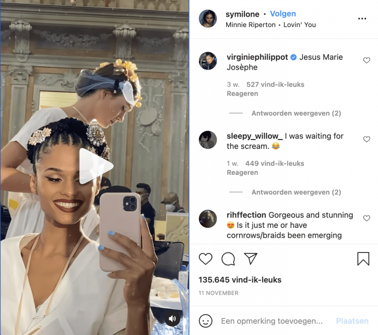 Instagram Reel Symilone, een van de instagramtrends.