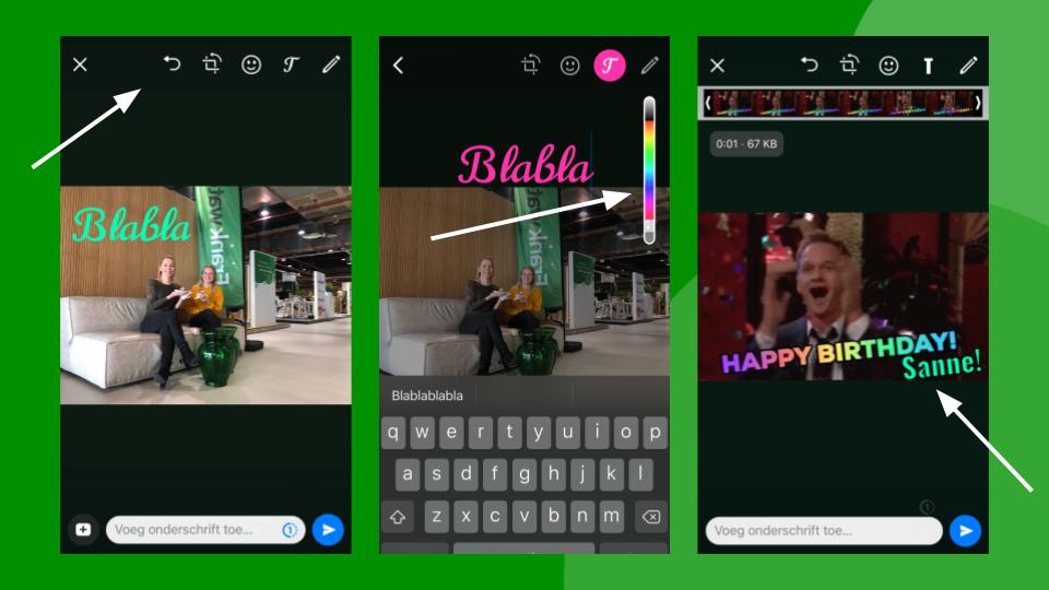 WhatsApp opties voor bewerken foto's.
