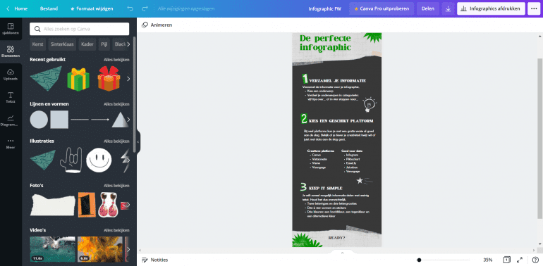 Screenshot infographics maken in Canva