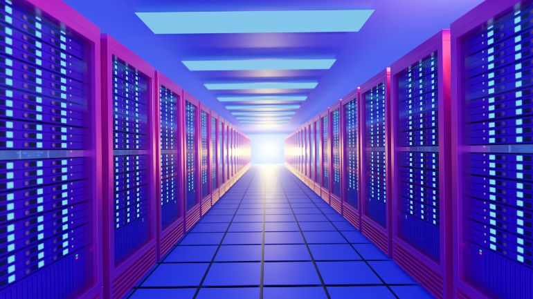 Datacenter visualisatie van binnen.