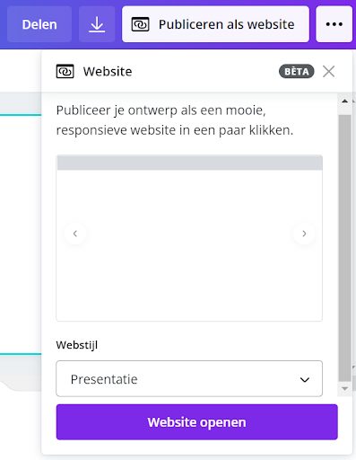 Canva inzetten voor bedrijf - website publiceren