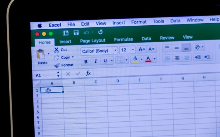 Excel spreadsheet op laptop