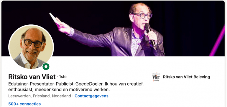 Persoonlijke LinkedIn-omslag van ritsko van Vliet.
