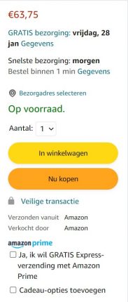 Voorbeeld van Buy Box op Amazon