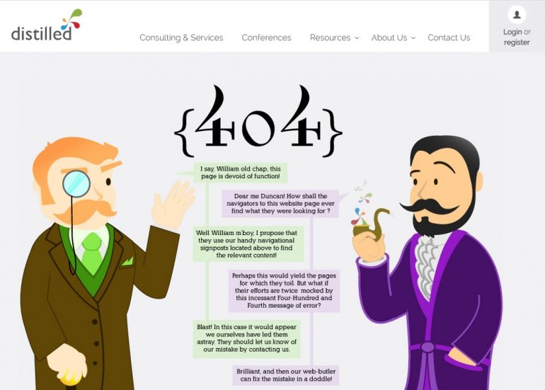 Originele 404-pagina's - Distilled
