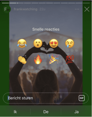 Snelle Story-reacties.