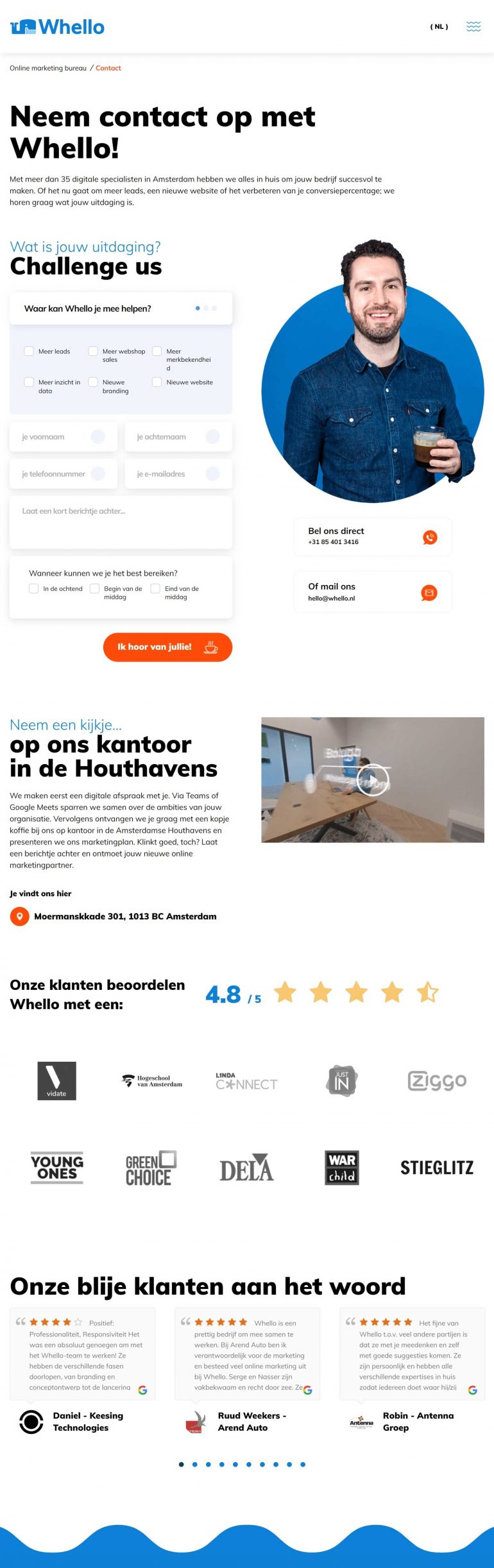 Goede contactpagina's websites: Whello.