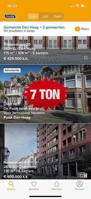 PvdA Den Haag Funda advertentie