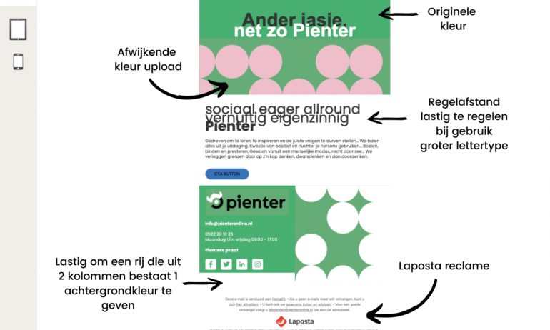 Screenshot van de Mailchimp-alternatief Laposta.