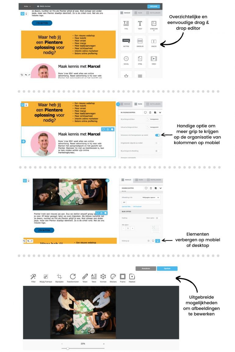 Screenshot van het Mailchimp-alternatief Mailcamp.