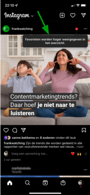 melding toegevoegd aan favorieten