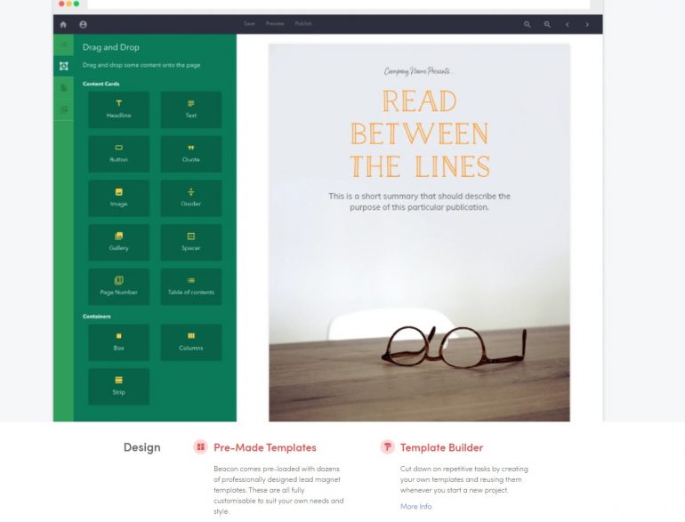Leadmagnets en e-books maken met Beacon