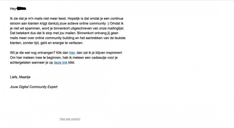 E-mailmarketing nieuwsbrief over afmeldknop