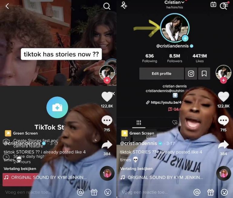 Content creator TikTok introduction Stories