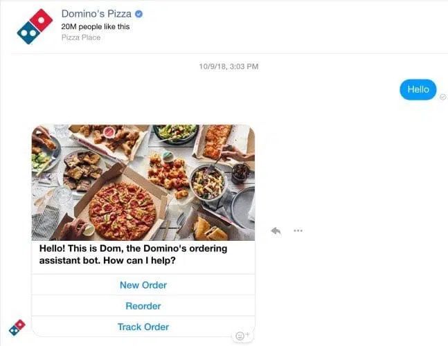 De chatbot van Domino's