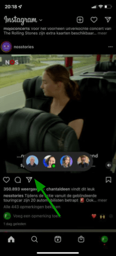 Bericht snel delen met beste vrienden op Instagram