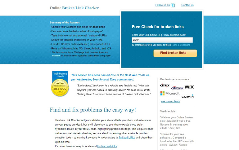 Broken link checker.