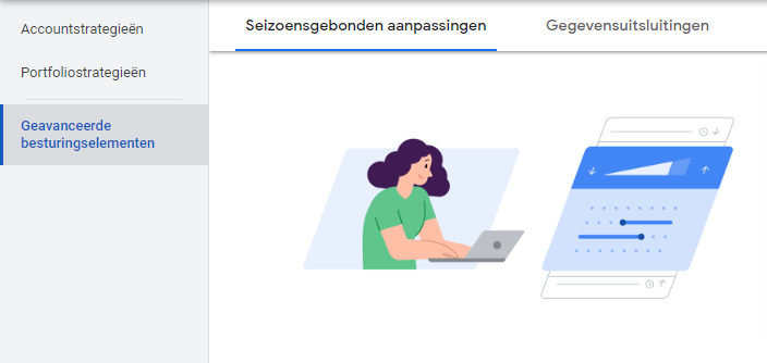 Verborgen instelling in Google Ads.