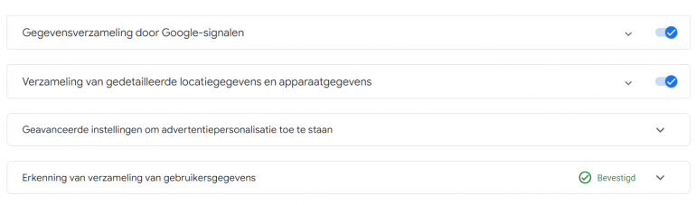 AVG instellingen GA4