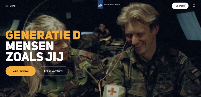 werken-bij website Defensie