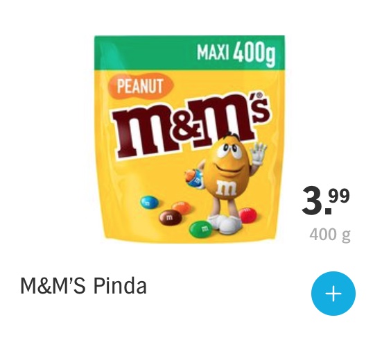 M&M's pinda op website Albert Heijn.