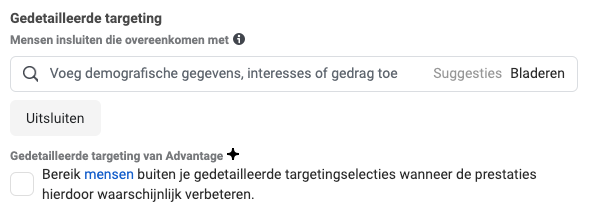 Gedetailleerde targeting met Advantage+. 