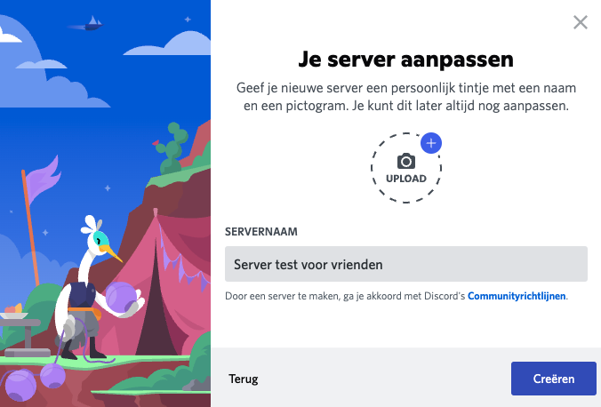 Screenshot server opzetten.