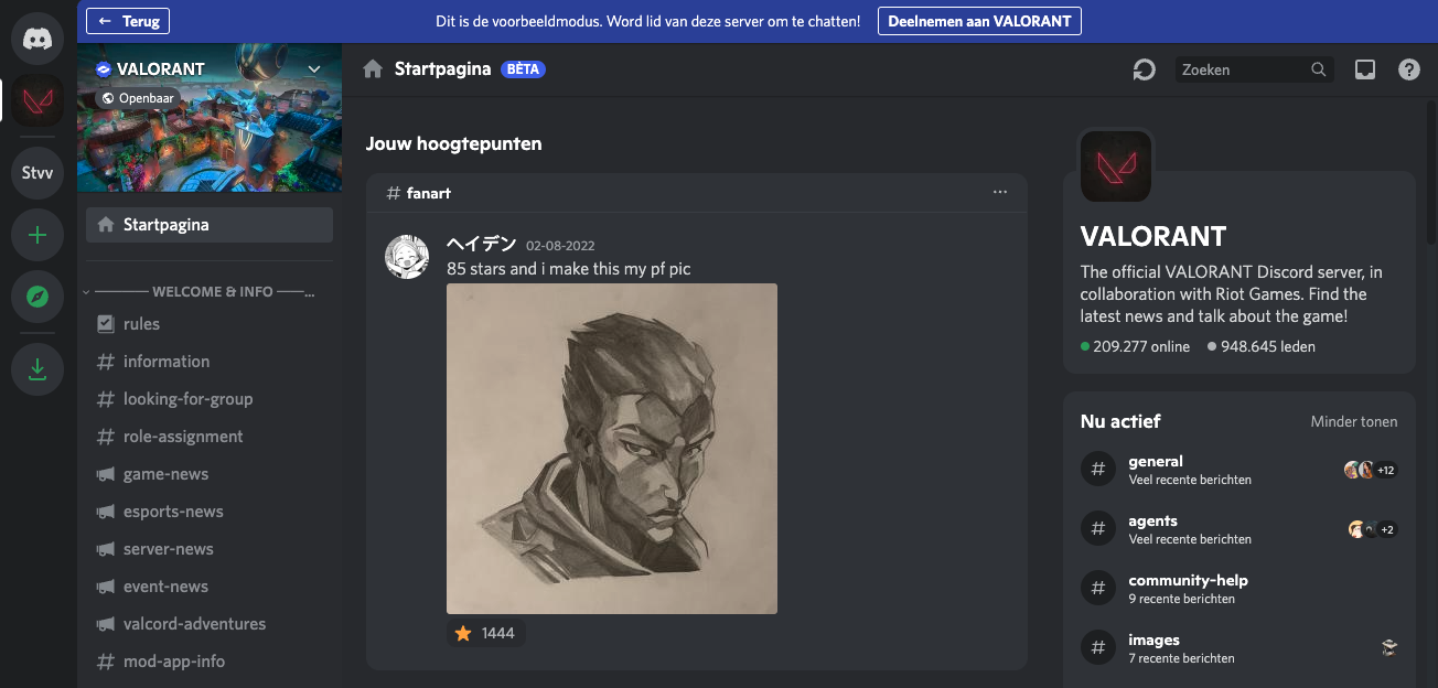 Screenshot van hoe het platform eruit ziet.