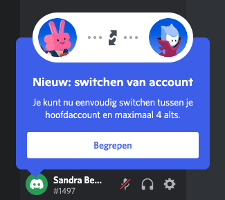 Switchen tussen verschillende accounts.