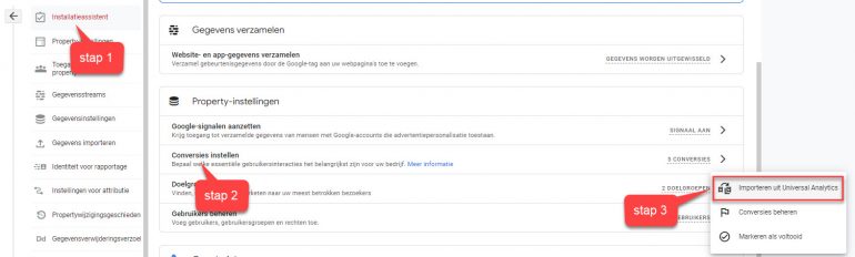 doelen kopieren instelassistent