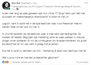 Post over het zoeken naar een niche. 