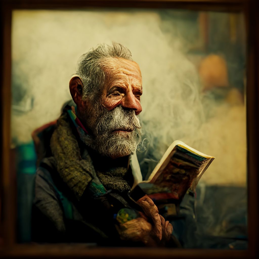 Man leest boek
