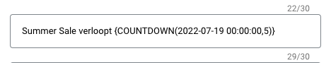 countdownfunctie rsa