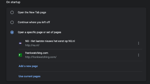 Automatisch webpagina's openen in Google Chrome. 