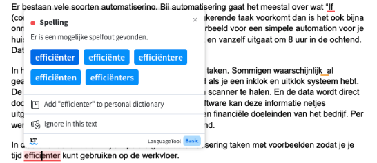 Automatische spellingscontrole