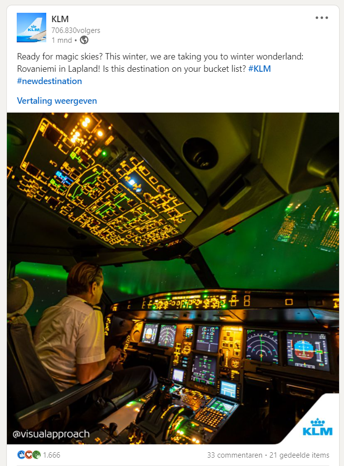 linkedin-post KLM
