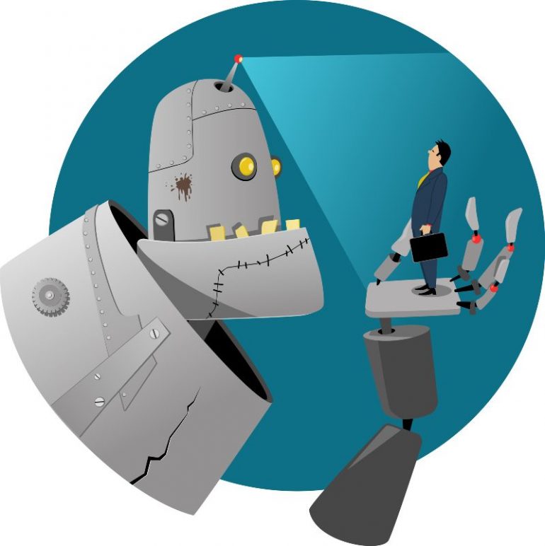 robot en kandidaat
