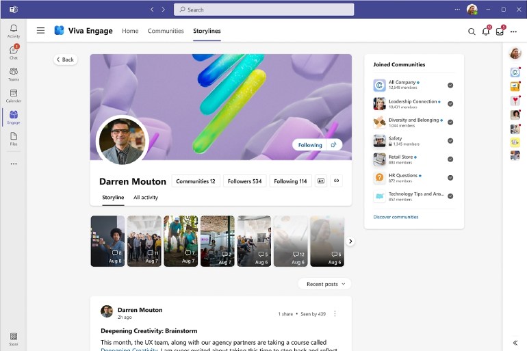 Viva Engage Storyline.