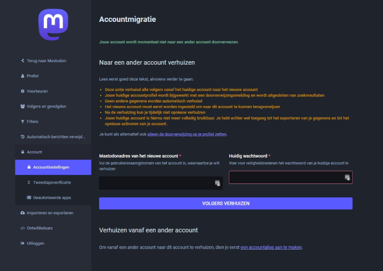 Mastodon-account migreren.