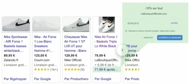 Promotie-types op Google