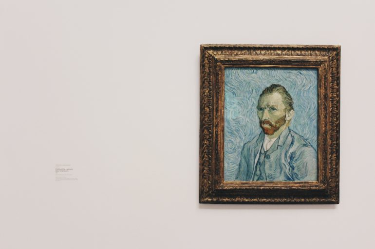 Schilderij zelfportret Van Gogh.