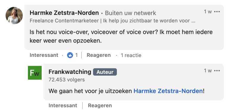 schrijfwijze voice-over