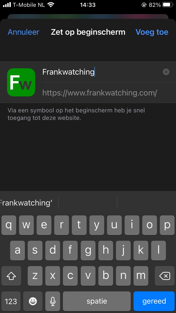 App maken van een website