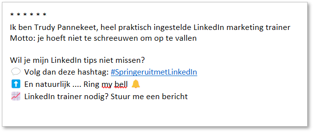 LinkedIn Trends 2023 - CTA onder je post - Trudy Pannekeet - Frankwatching