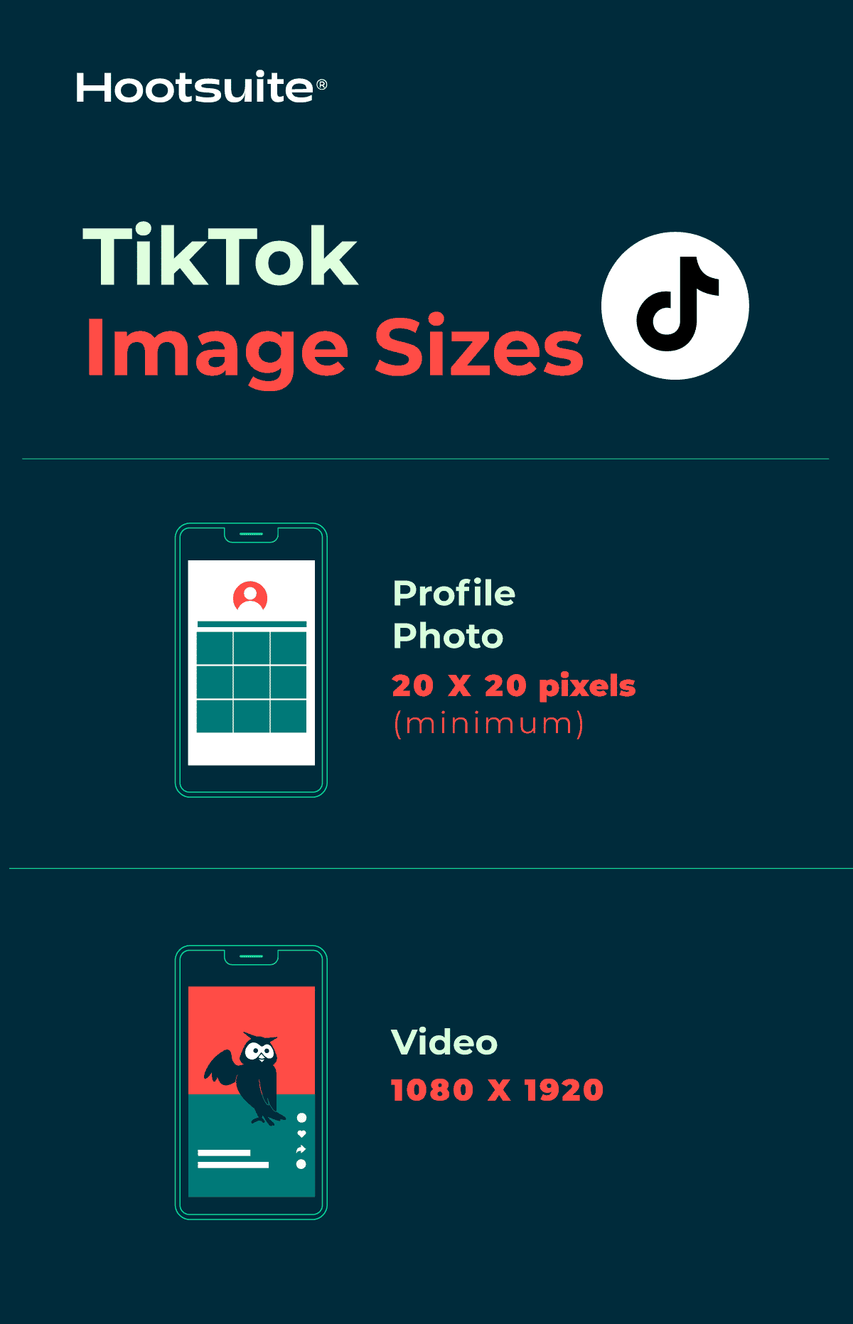 TikTok profielfoto en video afmetingen en formaat 2023. 