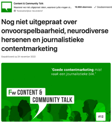 Content en Community Talk. 
