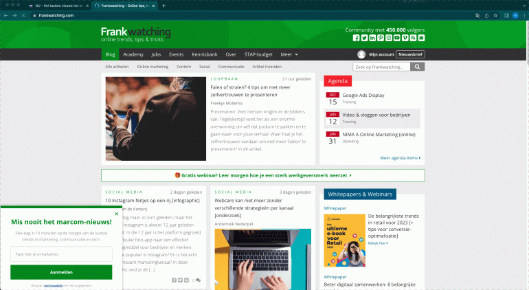Google Chrome sneltoetsen tabblad terughalen